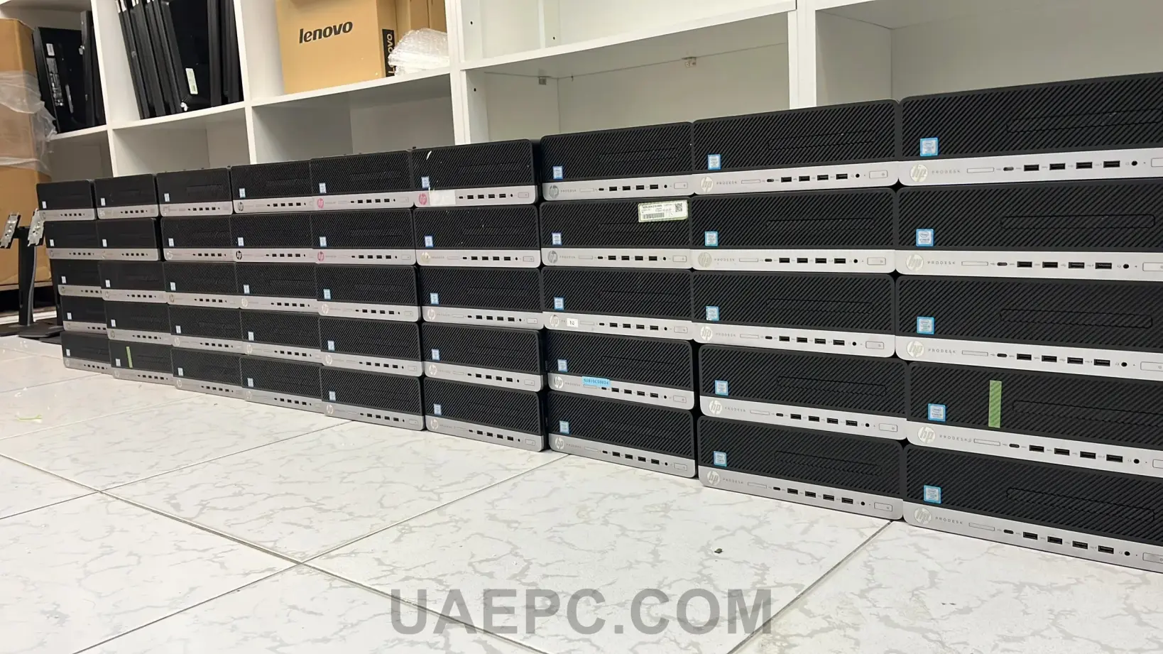 mini-desktop-computers-on-shelves-and-pallets - desktop-computers-gallery