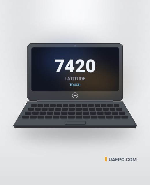 Refurbished Dell 7420 i7 11TH/16GB/256GB/14" Silver Touch business laptop — wholesale from the UAEPC warehouse, UAE
