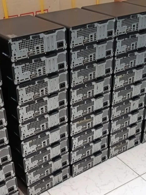 Rear view of HP mini cases showing full ports, bulk used units